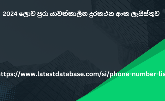 2024 ලොව පුරා යාවත්කාලීන දුරකථන අංක ලැයිස්තුව